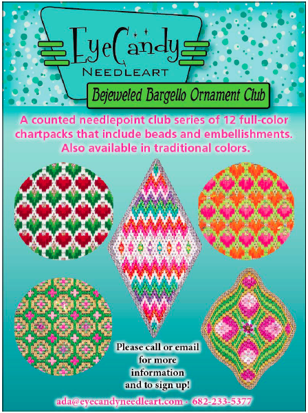 Water Flower, the Latest Bargello Ornament in Needlepoint Now!