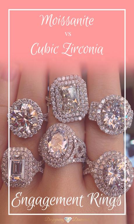 Moissanite vs Cubic Zirconia Considering moissanite or cubic zirconia as an alternative center for your engagement ring? Here's what you need to know, how they compare, and how they stack up to diamond engagement rings!
