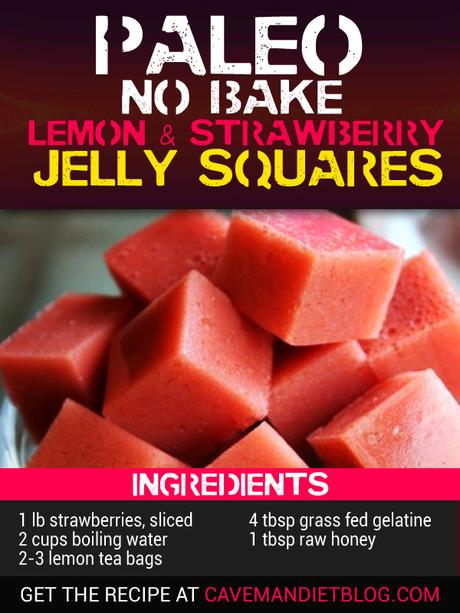 Paleo Dessert Recipes: Lemon & Strawberry Jelly Squares paleo dessert recipes jelly squares ingredient image