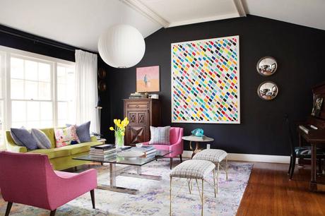 Lovely living room in darker colors