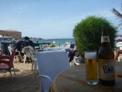 Friday’s Featured Food: Barbecued Fish and Flag Beer on N’Gor Beach, Dakar, Senegal My view from Black and White Bar, N'Gor Beach