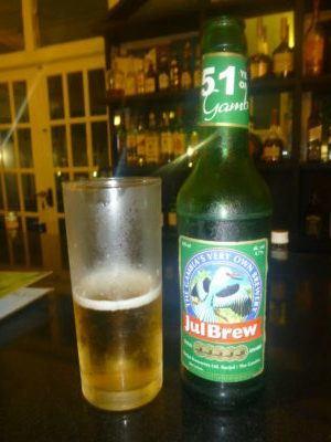 My Five Star Paradise: Living It Up at the Coco Ocean Resort and Spa, The Gambia My first Gambian beer - a JulBrew down the Sugar Cane Bar