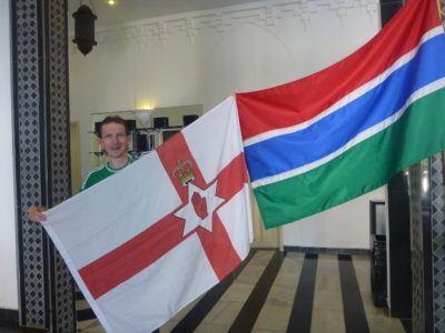 My Five Star Paradise: Living It Up at the Coco Ocean Resort and Spa, The Gambia Flying the Northern Ireland flag in the Gambia