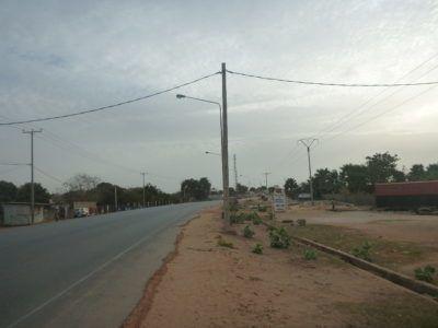 Staying at the Banana Lodge Apartments in Brufut Village, The Gambia Main road at Brufut