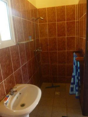 Staying at the Banana Lodge Apartments in Brufut Village, The Gambia My bathroom at Banana Lodge
