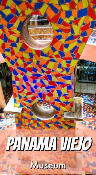 Panama Viejo: Attacked and Sacked Colorful sculpture inside the gifts shops at Panama Viejo museum