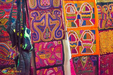 Panama Viejo: Attacked and Sacked Kuna Yala hand-sowen Molas available at Panama Viejo Museum gift shops.