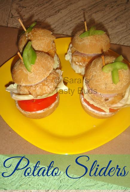 Potato Sliders - with homemade whole wheat  Buns  #RecipeRedux
