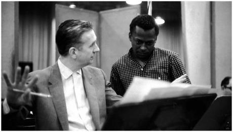 Giles Evans & Miles Davis at the Kind of Blue recording sessions, 1957