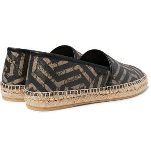 Stunning Slip:  Gucci Leather-Trimmed Coated Canvas Espadrilles
