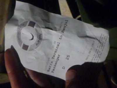 World Borders: My Crazy Adventure from Dakar in Senegal to Serrekunda, The Gambia Ferry ticket Barra to Banjul