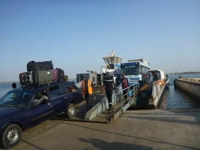 World Borders: My Crazy Adventure from Dakar in Senegal to Serrekunda, The Gambia Boarding the ferry at Foundiougne, Senegal