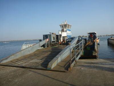 World Borders: My Crazy Adventure from Dakar in Senegal to Serrekunda, The Gambia Boarding the ferry at Foundiougne, Senegal