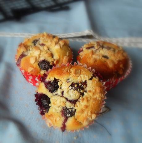 Warm Blueberry and Almond Muffins