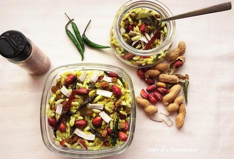healthy-oat-chivda-recipe-easy-healty-snack-puffed-rice-poha-raisins-almonds-cashews-peanuts-