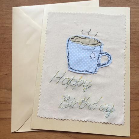 free motion stitching handmade birthday card