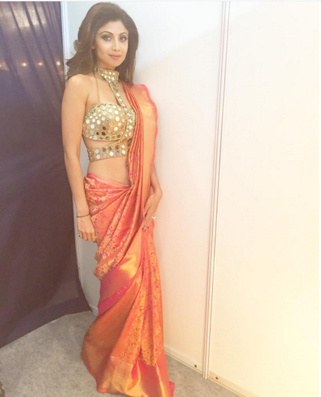 Saree with mirror work blouse Saree with mirror work blouse