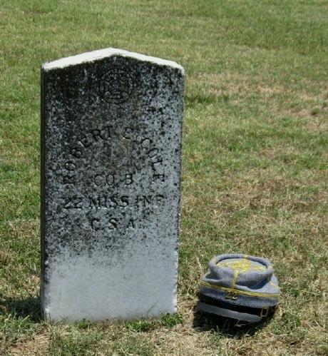 RobertCole's headstone at Camp Beauregard, KY.