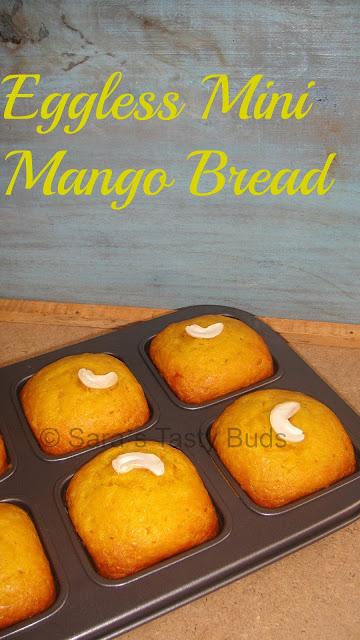 Eggless Mini  Mango Bread  #BreadBakers