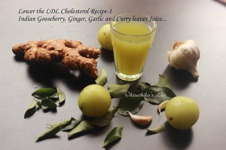 Indian Gooseberry(Amla), Curry leaves, Ginger and Garlic juice- Juice to lower your LDL Cholesterol, A hair Tonic