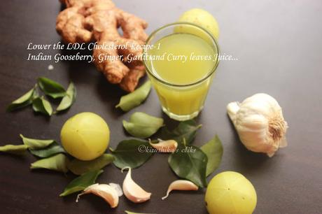 Indian Gooseberry(Amla), Curry leaves, Ginger and Garlic juice- Juice to lower your LDL Cholesterol, A hair Tonic