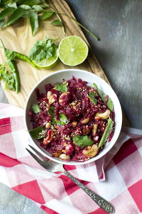 Beet Salad with Peanuts and Cashews