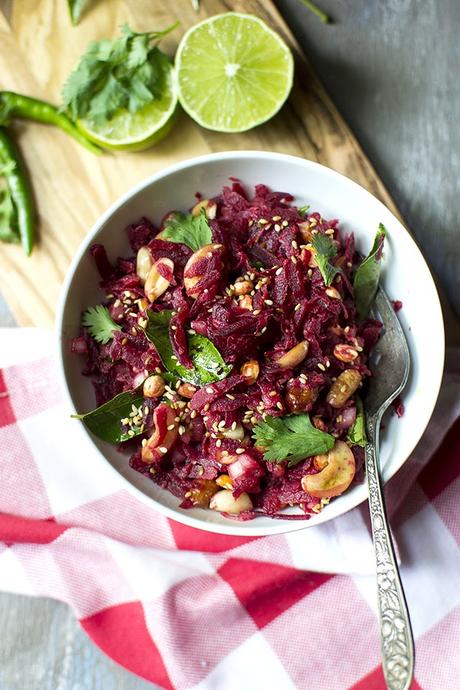 Beet Salad with Peanuts and Cashews