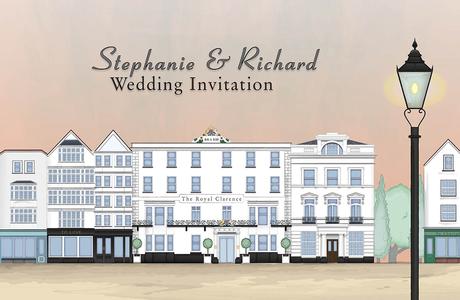 Abode Exeter Illustrated Wedding Stationery Abode Hotel formerly known as the Royal Clarence in Exeter