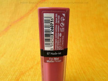 Bourjois Rouge Edition Velvet Lipstick in Nude-ist 07, Bourjois Lipsticks in India, NC 40, Lipsticks for NC 40, Every day lipstick, Bourjois, Indian Beauty Blogger, Indian Makeup Blogger
