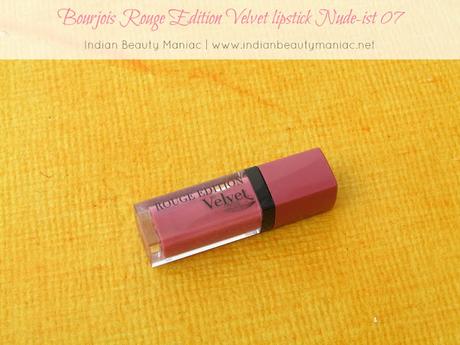 Bourjois Rouge Edition Velvet Lipstick in Nude-ist 07, Bourjois Lipsticks in India, NC 40, Lipsticks for NC 40, Every day lipstick, Bourjois, Indian Beauty Blogger, Indian Makeup Blogger