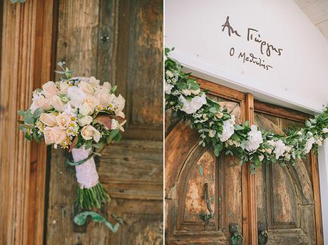 Romantic vineyard wedding church-entrance-decoration