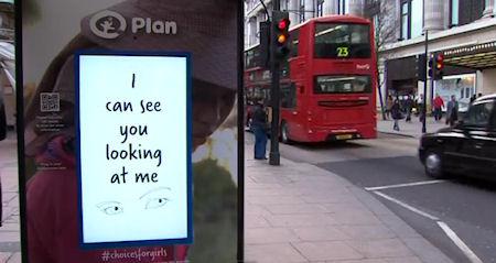 Interactive Advert On Bus Shelter Shown Only To Women