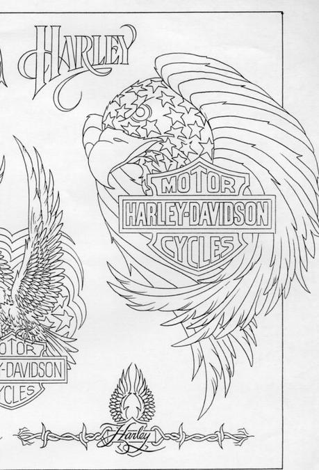 03a 697x1024 Harley Davidson Motorcycle Eagle Tattoo with Blueprint
