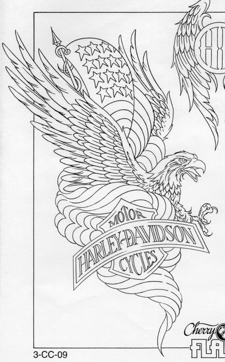 05a 638x1024 American Eagle Harley Davidson Tattoo with Blueprint
