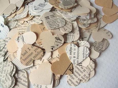 Vintage Wedding Paper Ideas Romantic Vintage Heart Confetti from Etsycom