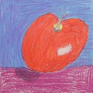 Colored Pencil Apple Drawing