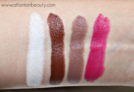 Review and Swatches of Maybelline's Loaded Bolds Lipsticks: Wickedly White, Gone Greige, Coffee Addiction, and Rebel Pink