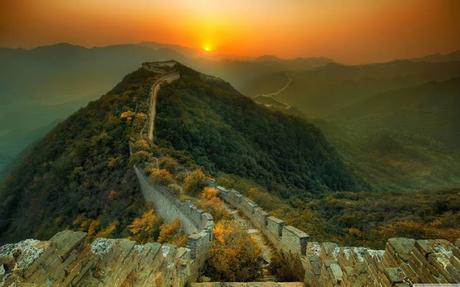 Overgrown section of the Great Wall, China