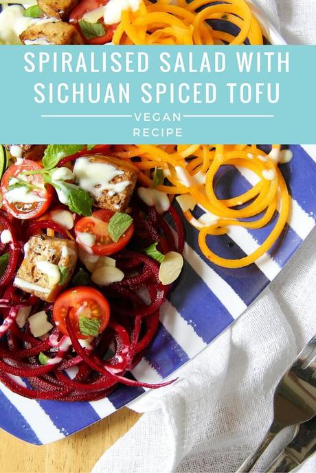 Vegan Recipe - Spiralised Salad with Sichuan Spiced Tofu | The Tofu Diaries