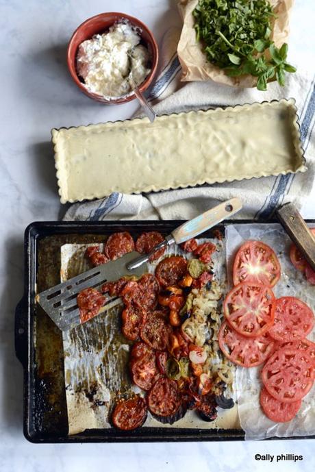 roasted tomato onion pie roasted tomato onion pie