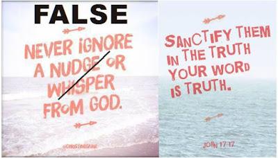 MemeHeresy: Christine Caine's nudges & whispers from God; Visual Theology: picture of unified scripture