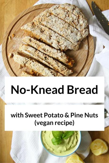 No-Knead Bread with Sweet Potato & Pine Nuts | vegan recipe
