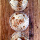 Breakfast parfaits made with locally grown custard apple, fromage blanc and granola.