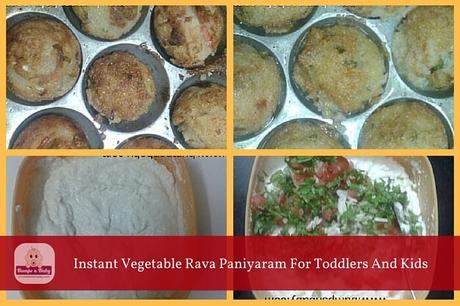 Instant Vegetable Rava Paniyaram Recipe for Toddlers and Kids