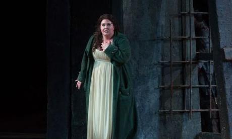 Angela Meade as Leonora, on the Saturday broadcast of Trovatore