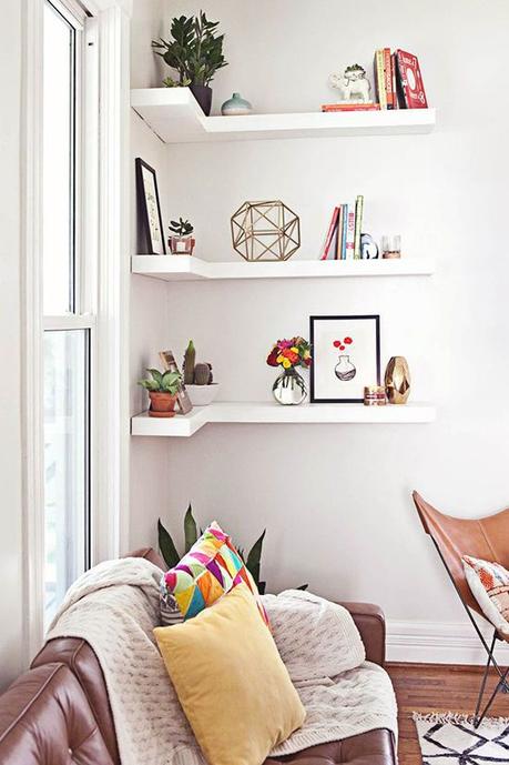Filling Empty Corners shelves | designlovefest: