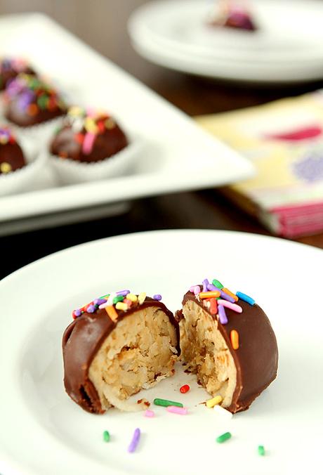 Milk Chocolate Coated Peanut Butter and Coconut Balls