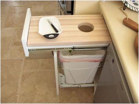 Cutting Table and Garbage Basket