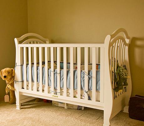 wooden cot made for the baby