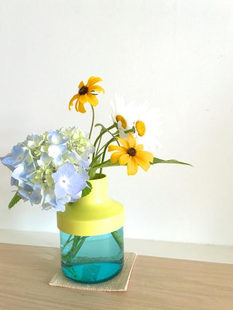 Hydrangeas Black Eyed Susans And Daisies In IKEA PS 2014 Vase